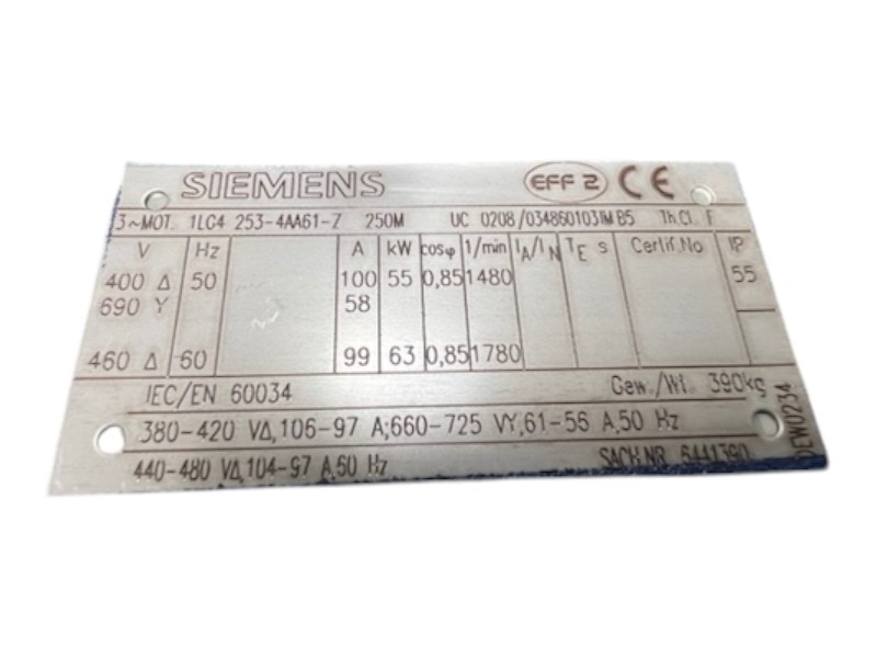 Siemens Drehstrommotor 1LC4 253-4AA61-Z, 55 kW - 6441390